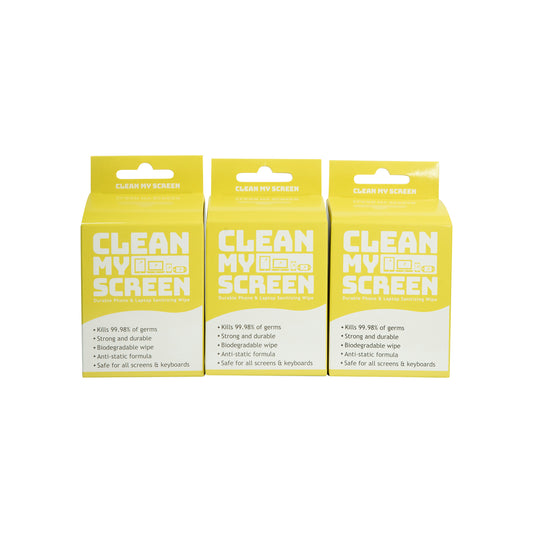 Clean Screen Wipes - Phone, Computer, LCD Screen Cleaner Biodegradable Wet Wipes 30ct Bundle