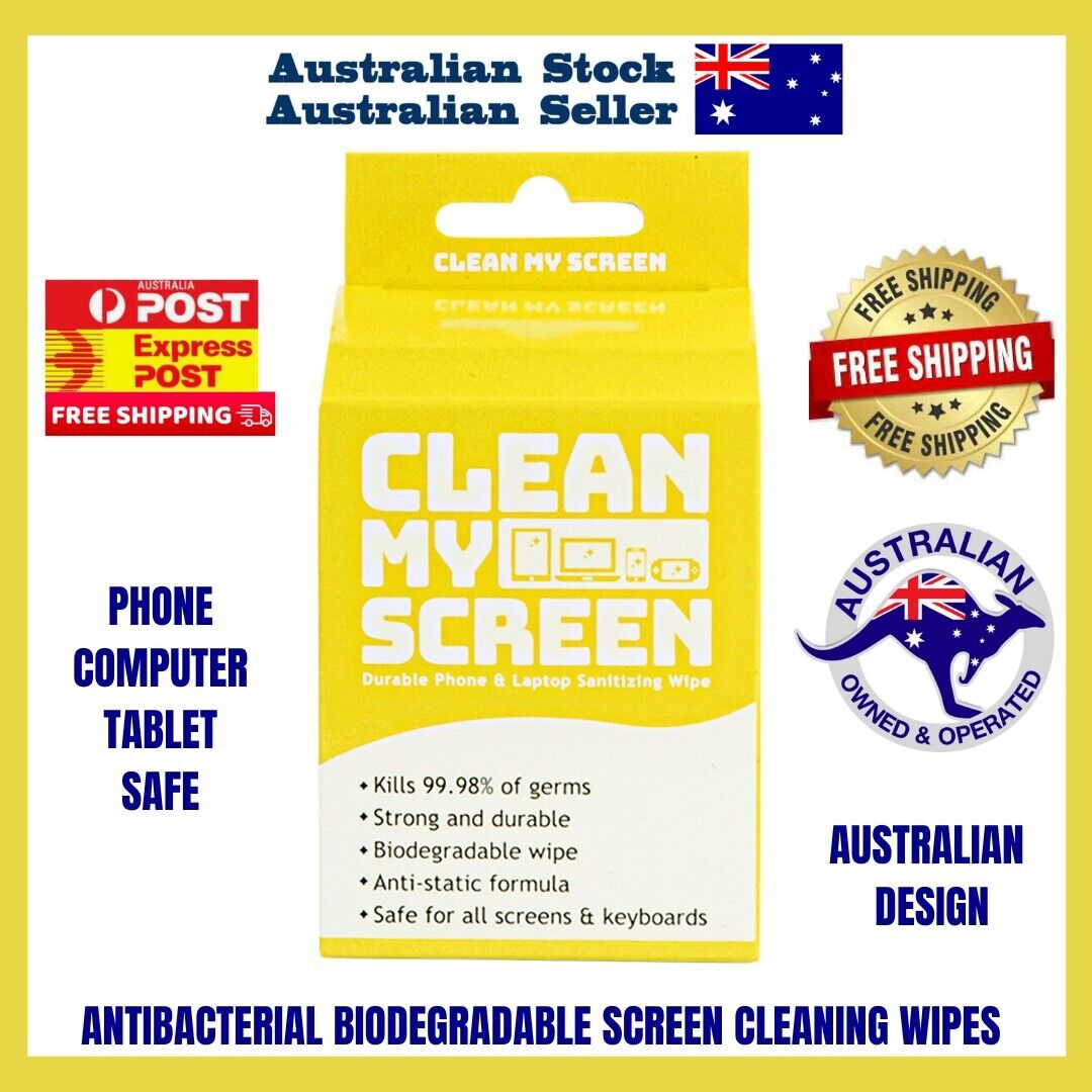 (VALUE BUNDLE) - Screen Cleaner Wipes - Phone, Computer, LCD Screen Cleaner Biodegradable Wet Wipes - Home & Office 100ct Bundle (FREE SHIPPING)